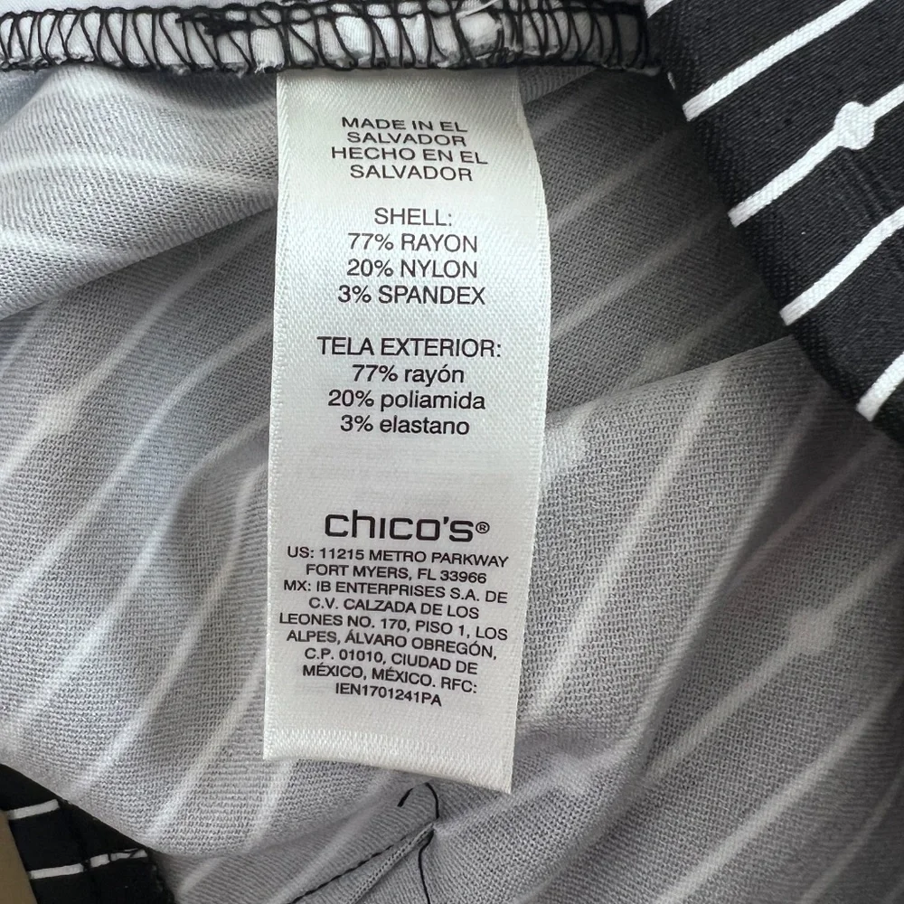 Chico’s Perfect Stretch Josie Slim Ankle Classic Rise Women’s Size 2 Black White - Picture 3 of 11
